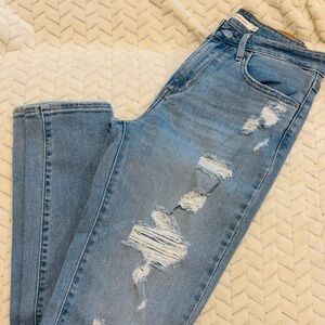 Levi's Blue Skinny Jeans with Distressed Details